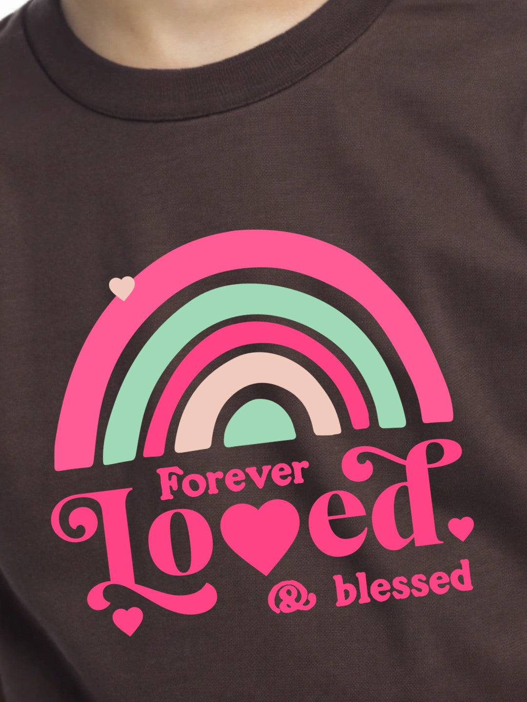 CIASARA boys graphic t-shirt with colorful rainbow and Forever Loved printed design