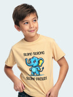 CIASARA boys cute elephant t-shirt for kids with stand strong stomp proud design