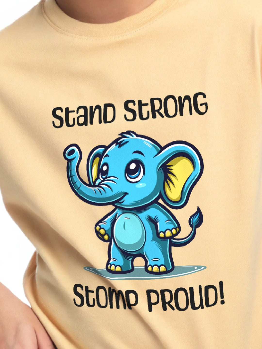 CIASARA boys t-shirt featuring a cute elephant t-shirt for kids with stand strong stomp proud design