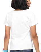 CIASARA girls white t-shirt with short sleeves viewed from the back cute graphic shirt for girls