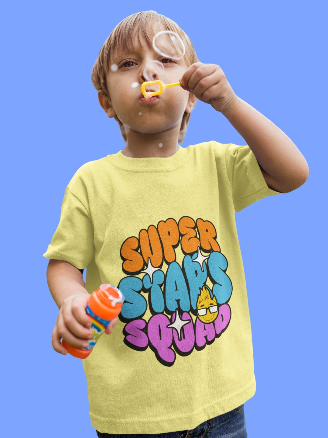 CIASARA boys funny cartoon t-shirt for boys with colorful Super Stars Squad print